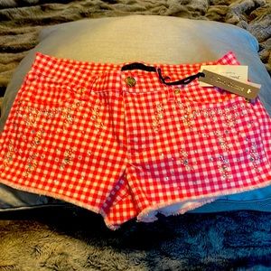 Sweet little pink rhinestone juicy short shorts